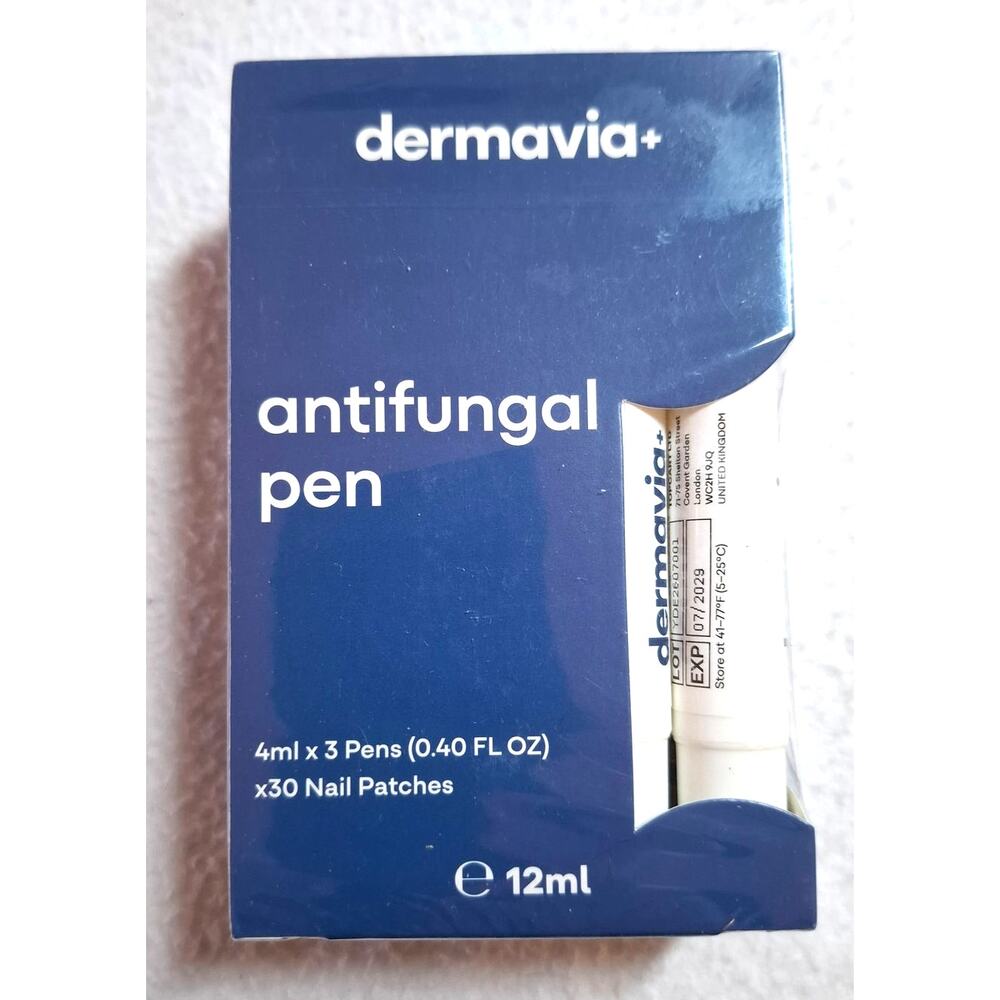Dermavia+ Antifungal Pen Toenail Fungus 3 Pens 30 Nail Patches Tolnaftate 1% NEW